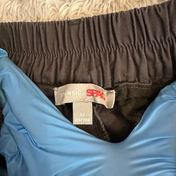 Trensic Spao Medium 100% Cotton Cool Grey Brown Wide Leg Pants Trousers Elastic - Picture 7 of 10